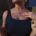 Load image into Gallery viewer, Isley Two Tone Heart Locket Necklace