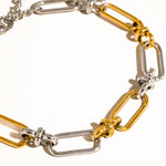 Load image into Gallery viewer, Gold and silver chain necklace on a white background