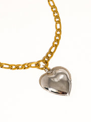 Isley Two Tone Heart Locket Necklace