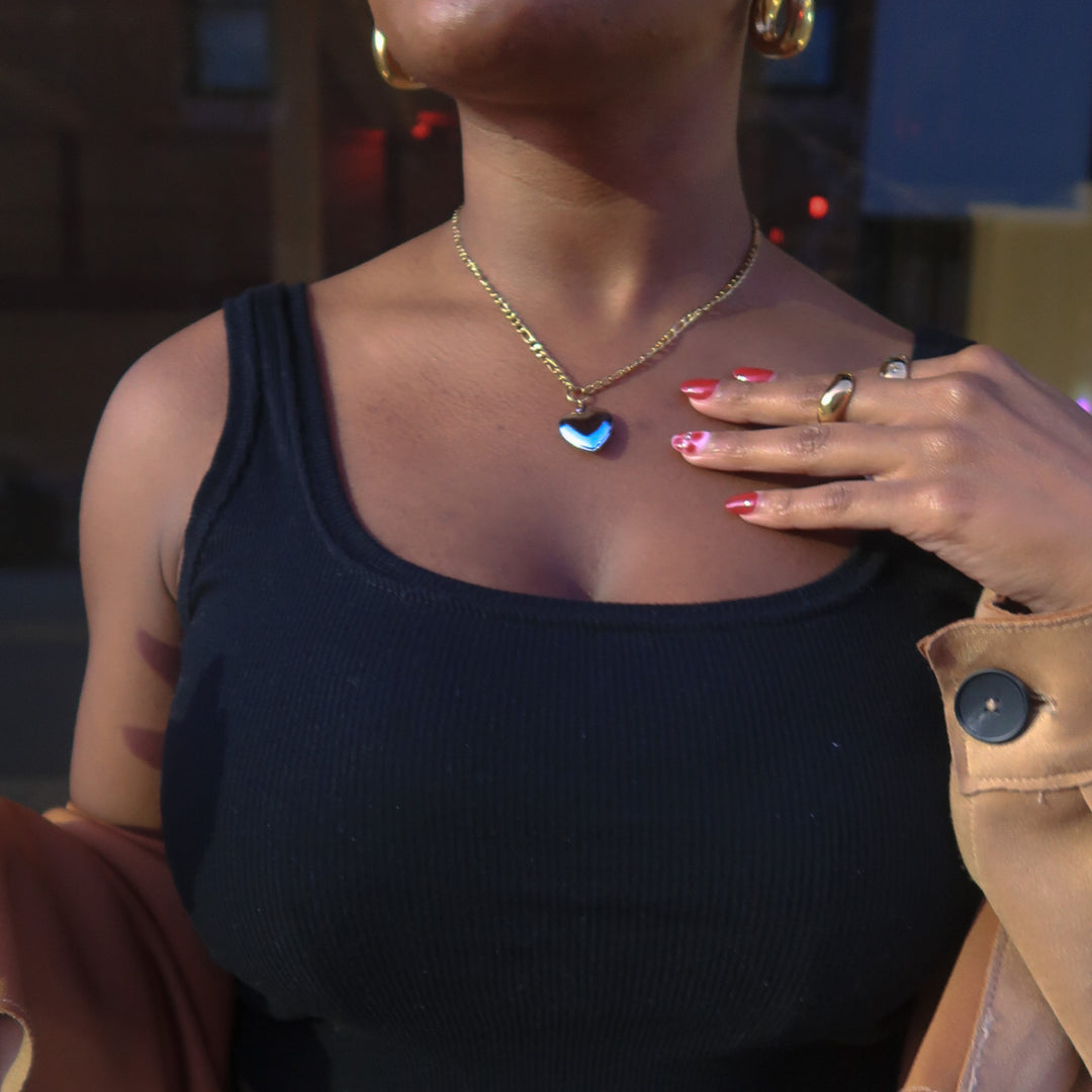 Isley Two Tone Heart Locket Necklace