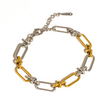 Load image into Gallery viewer, Bracelet with gold and silver links on a white background
