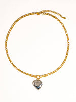 Load image into Gallery viewer, Isley Two Tone Heart Locket Necklace

